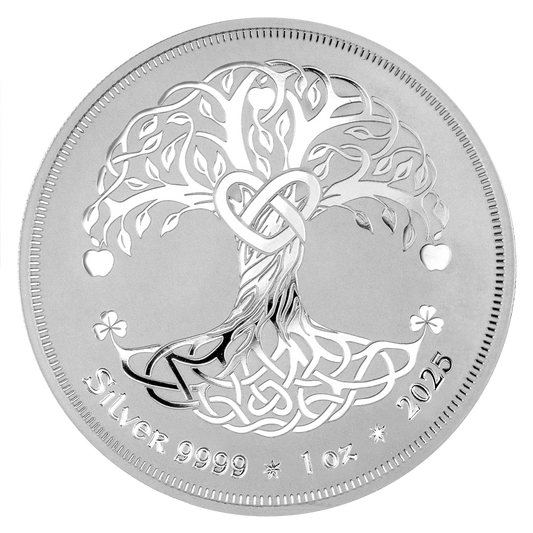 2025 Silver Tree of Life Bullion Medals with Green Velvet Pouch (9999, 1 OZ)